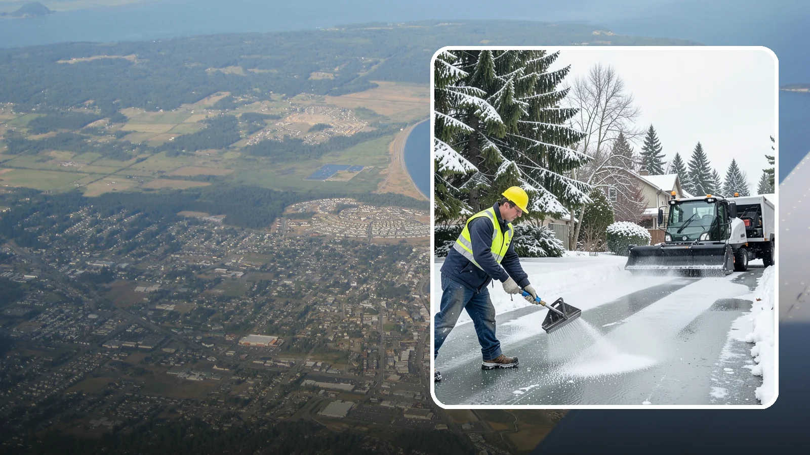 Residential Deicing in Oak Harbor, Island County, WA - Targeted deicing that keeps Western Washington driveways, walkways, and front steps free of the black ice that forms after...