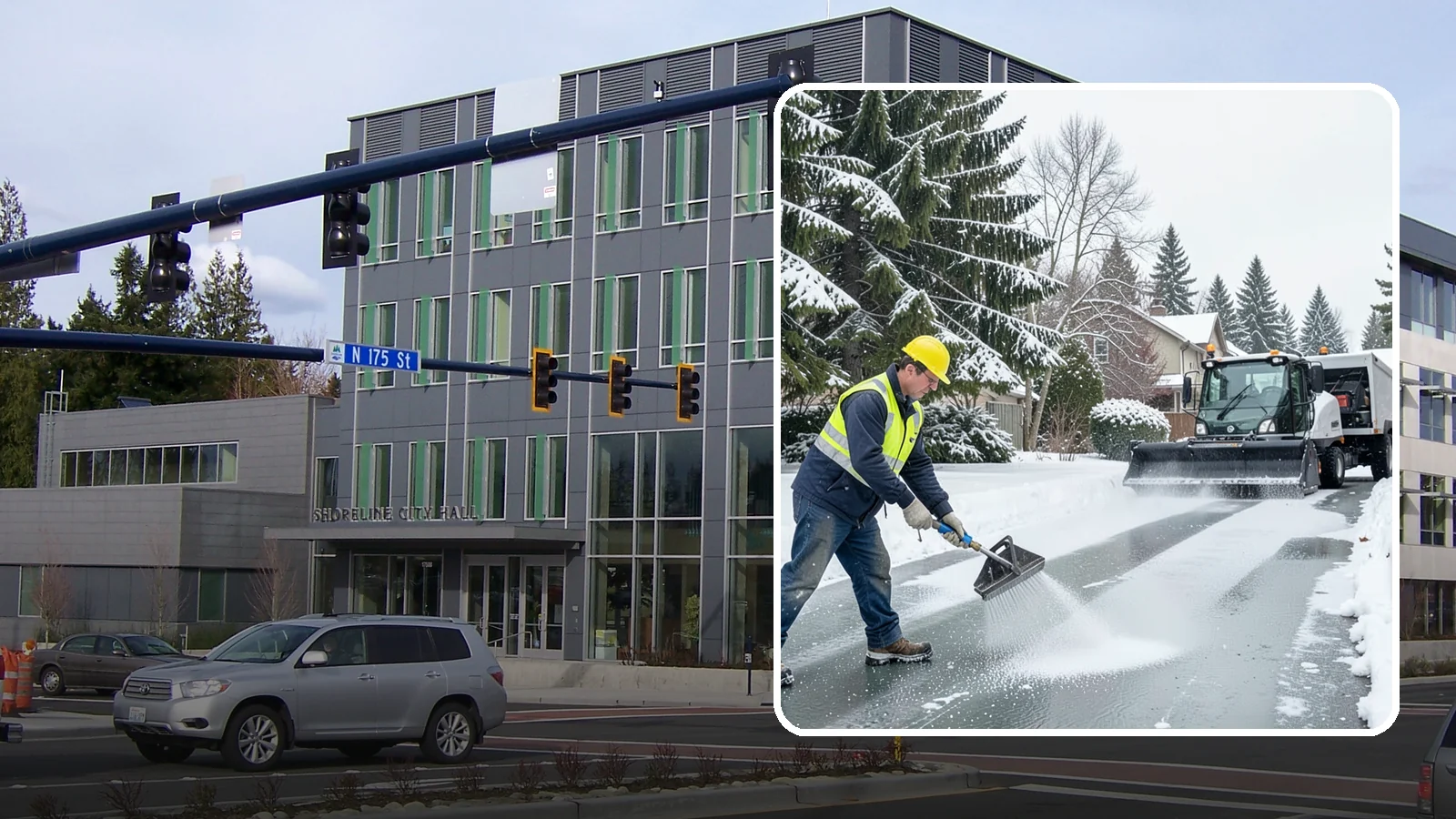 Residential Deicing in Shoreline, King County, WA - Targeted deicing that keeps Western Washington driveways, walkways, and front steps free of the black ice that forms after...