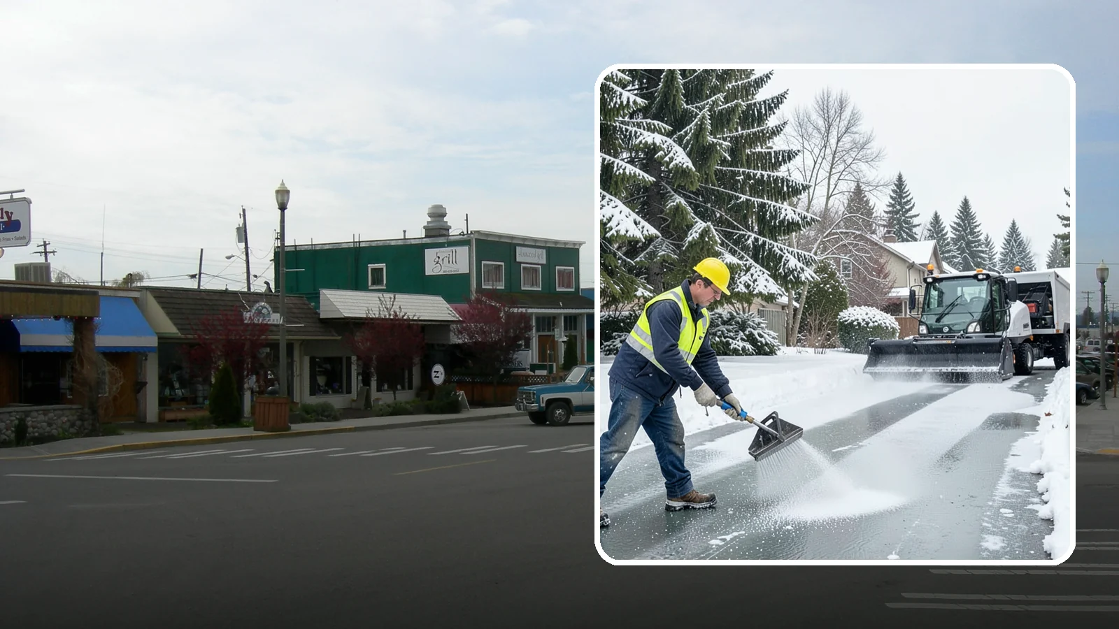 Residential Deicing in Stanwood, Snohomish County, WA - Targeted deicing that keeps Western Washington driveways, walkways, and front steps free of the black ice that forms after...