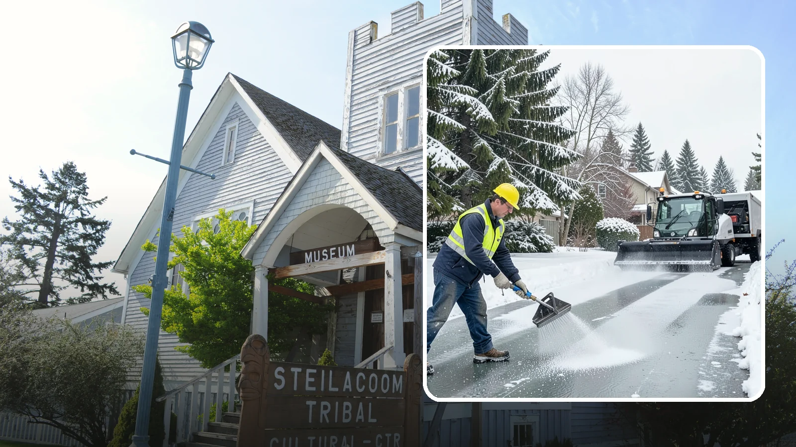 Residential Deicing in Steilacoom, Pierce County, WA - Targeted deicing that keeps Western Washington driveways, walkways, and front steps free of the black ice that forms after...