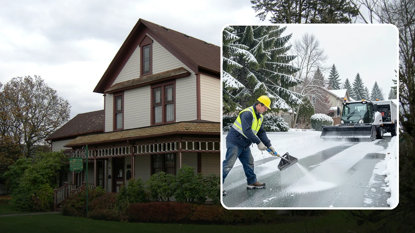 Residential Deicing in Sumner, Pierce County, WA - Targeted deicing that keeps Western Washington driveways, walkways, and front steps free of the black ice that forms after...