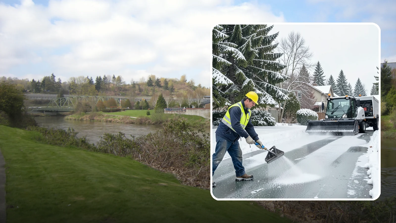 Residential Deicing in Tukwila, King County, WA - Targeted deicing that keeps Western Washington driveways, walkways, and front steps free of the black ice that forms after...