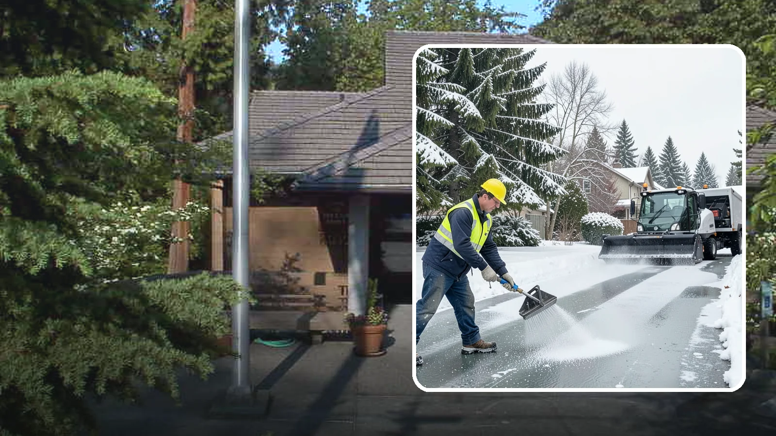 Residential Deicing in Yarrow Point, King County, WA - Targeted deicing that keeps Western Washington driveways, walkways, and front steps free of the black ice that forms after...