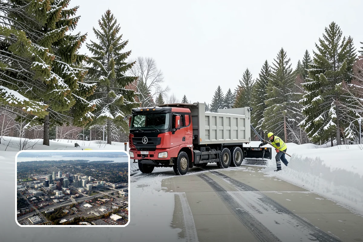 Residential Parking Lot Snow Removal in Bellevue, King County, WA - Residents keep access to their vehicles during rare but disruptive lowland storms
