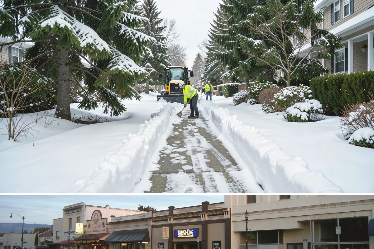 Residential Parking Lot Snow Removal in Burlington, Skagit County, WA - Western Washington lowland snow clusters between late November and February, with elevated risk during La Nina winters.