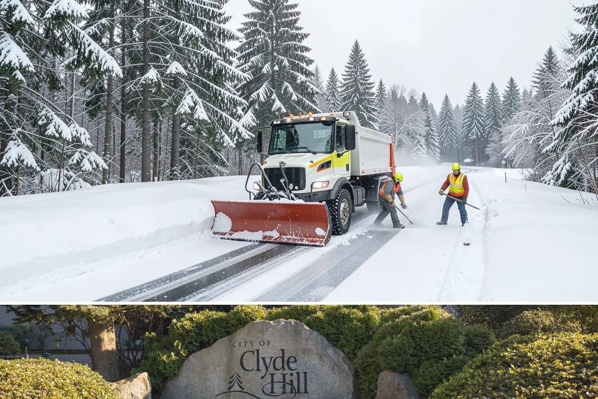Residential Parking Lot Snow Removal in Clyde Hill, King County, WA - Western Washington lowland snow clusters between late November and February, with elevated risk during La Nina winters.