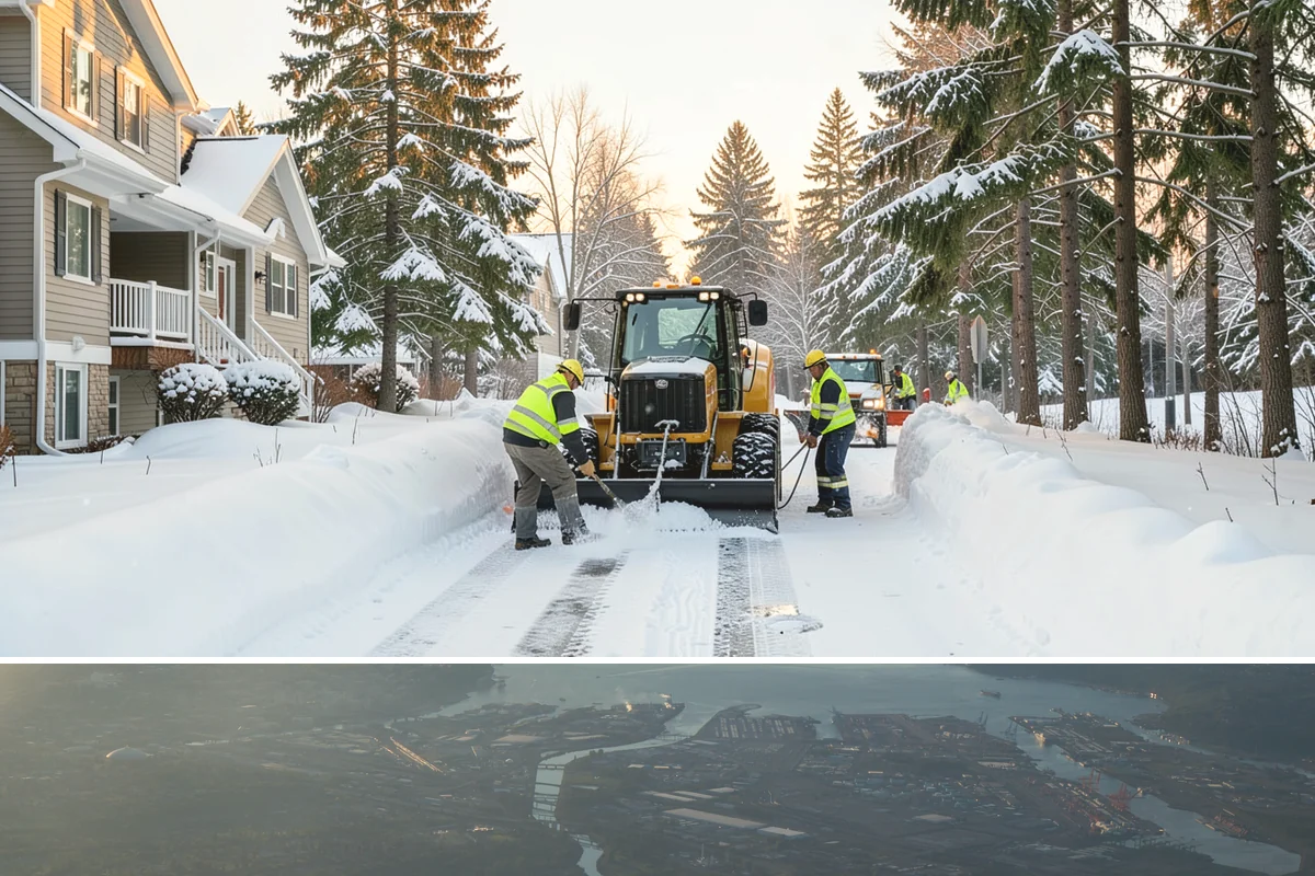 Residential Parking Lot Snow Removal in Fife, Pierce County, WA - Western Washington lowland snow clusters between late November and February, with elevated risk during La Nina winters.