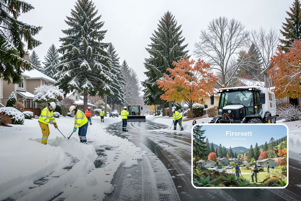 Residential Parking Lot Snow Removal in Fircrest, Pierce County, WA - Residents keep access to their vehicles during rare but disruptive lowland storms