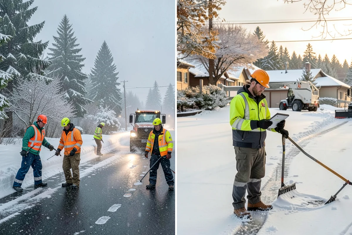 Residential Parking Lot Snow Removal in Fircrest, Pierce County, WA - Walk the lot to map stall layout, drainage, and where cars stay parked