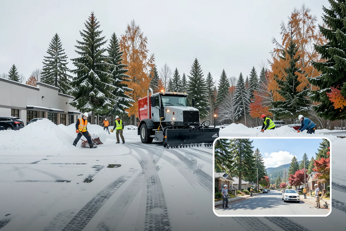 Residential Parking Lot Snow Removal in Hunts Point, King County, WA - Residents keep access to their vehicles during rare but disruptive lowland storms