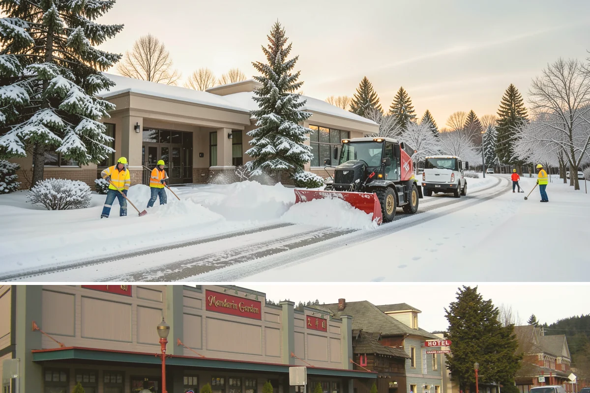 Residential Parking Lot Snow Removal in Issaquah, King County, WA - Western Washington lowland snow clusters between late November and February, with elevated risk during La Nina winters.