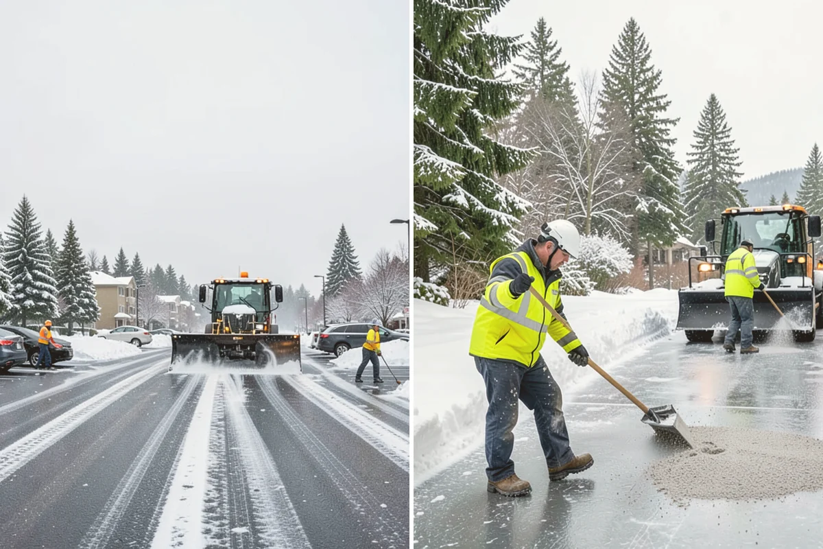 Residential Parking Lot Snow Removal in Kent, King County, WA - Walk the lot to map stall layout, drainage, and where cars stay parked