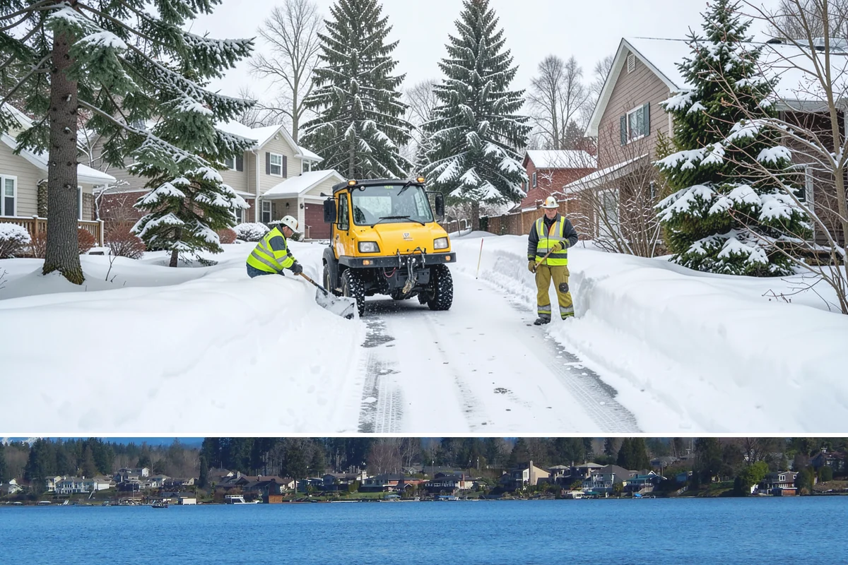 Residential Parking Lot Snow Removal in Lake Stevens, Snohomish County, WA - Western Washington lowland snow clusters between late November and February, with elevated risk during La Nina winters.