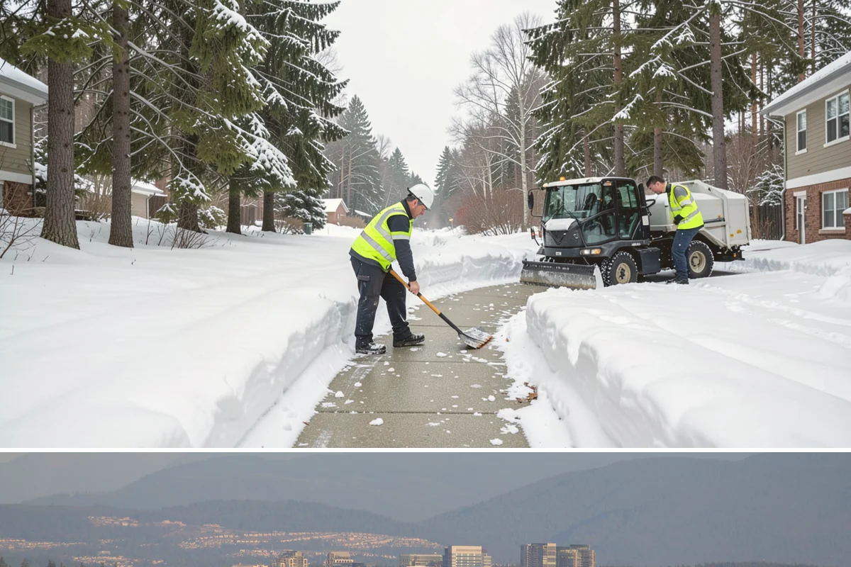 Residential Parking Lot Snow Removal in Medina, King County, WA - Western Washington lowland snow clusters between late November and February, with elevated risk during La Nina winters.