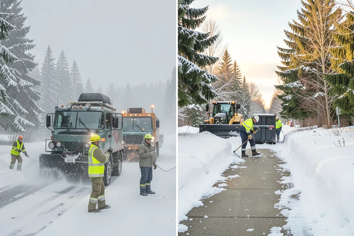 Residential Parking Lot Snow Removal in Mercer Island, King County, WA - Walk the lot to map stall layout, drainage, and where cars stay parked