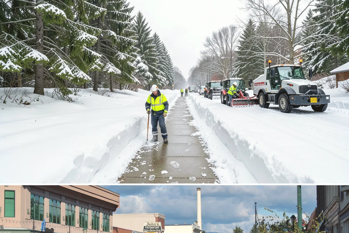 Residential Parking Lot Snow Removal in Monroe, Snohomish County, WA - Western Washington lowland snow clusters between late November and February, with elevated risk during La Nina winters.