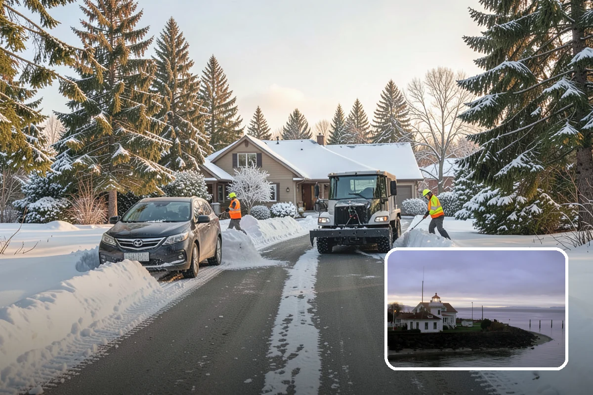 Residential Parking Lot Snow Removal in Mukilteo, Snohomish County, WA - Residents keep access to their vehicles during rare but disruptive lowland storms