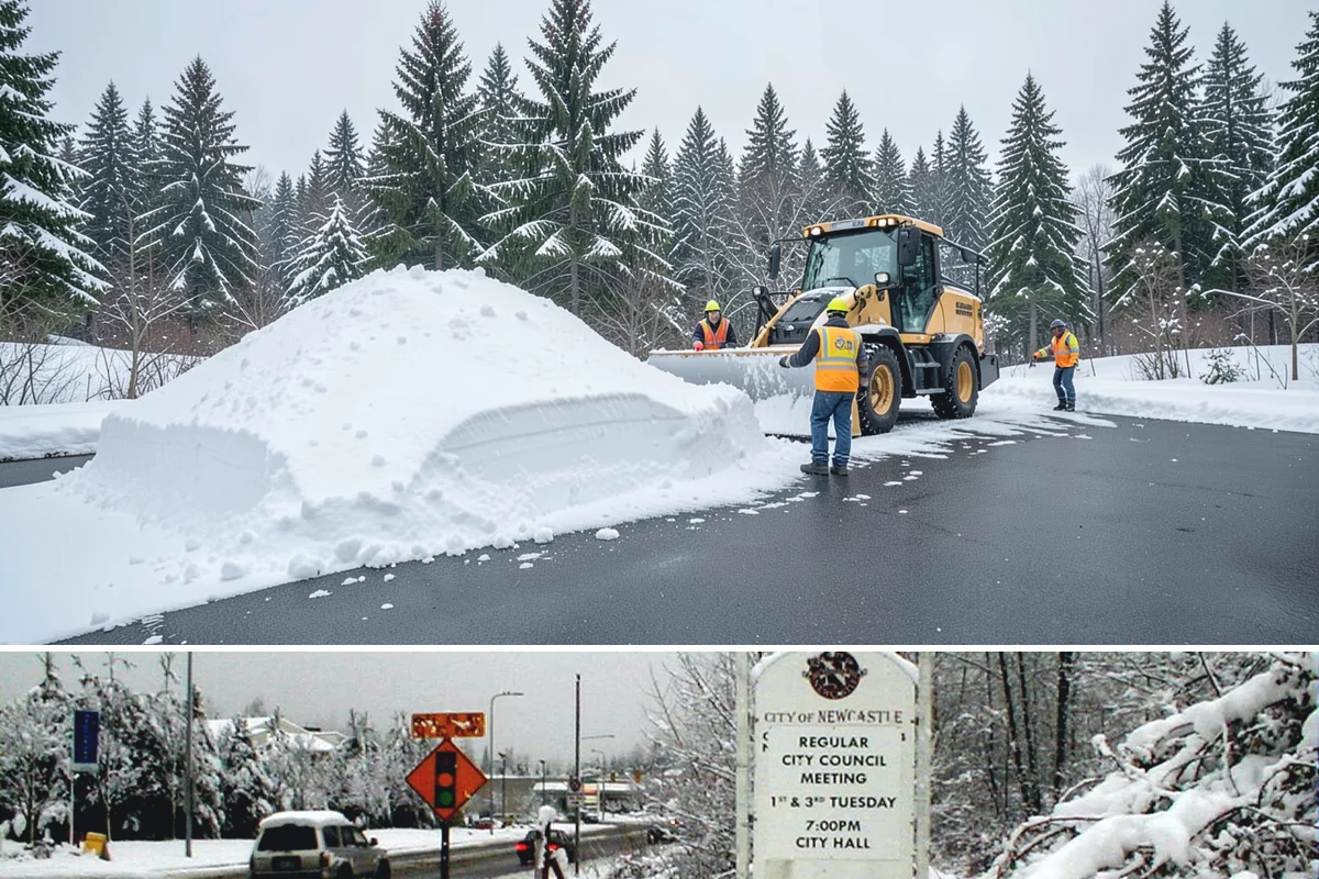 Residential Parking Lot Snow Removal in Newcastle, King County, WA - Western Washington lowland snow clusters between late November and February, with elevated risk during La Nina winters.
