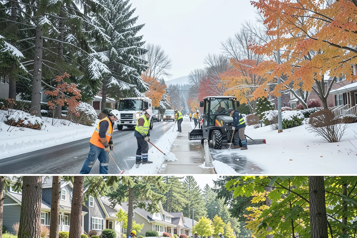 Residential Parking Lot Snow Removal in Normandy Park, King County, WA - Western Washington lowland snow clusters between late November and February, with elevated risk during La Nina winters.