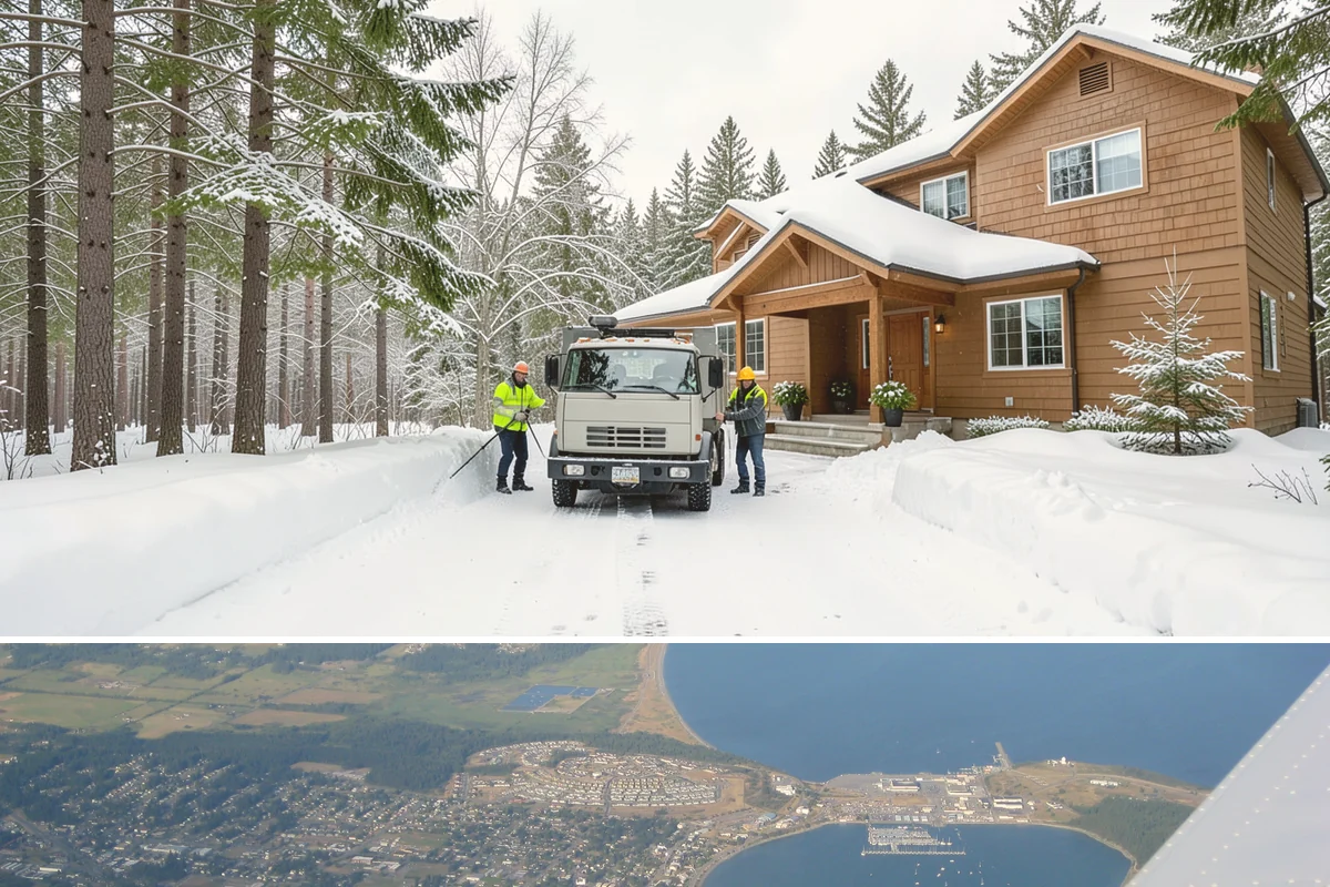 Residential Parking Lot Snow Removal in Oak Harbor, Island County, WA - Western Washington lowland snow clusters between late November and February, with elevated risk during La Nina winters.