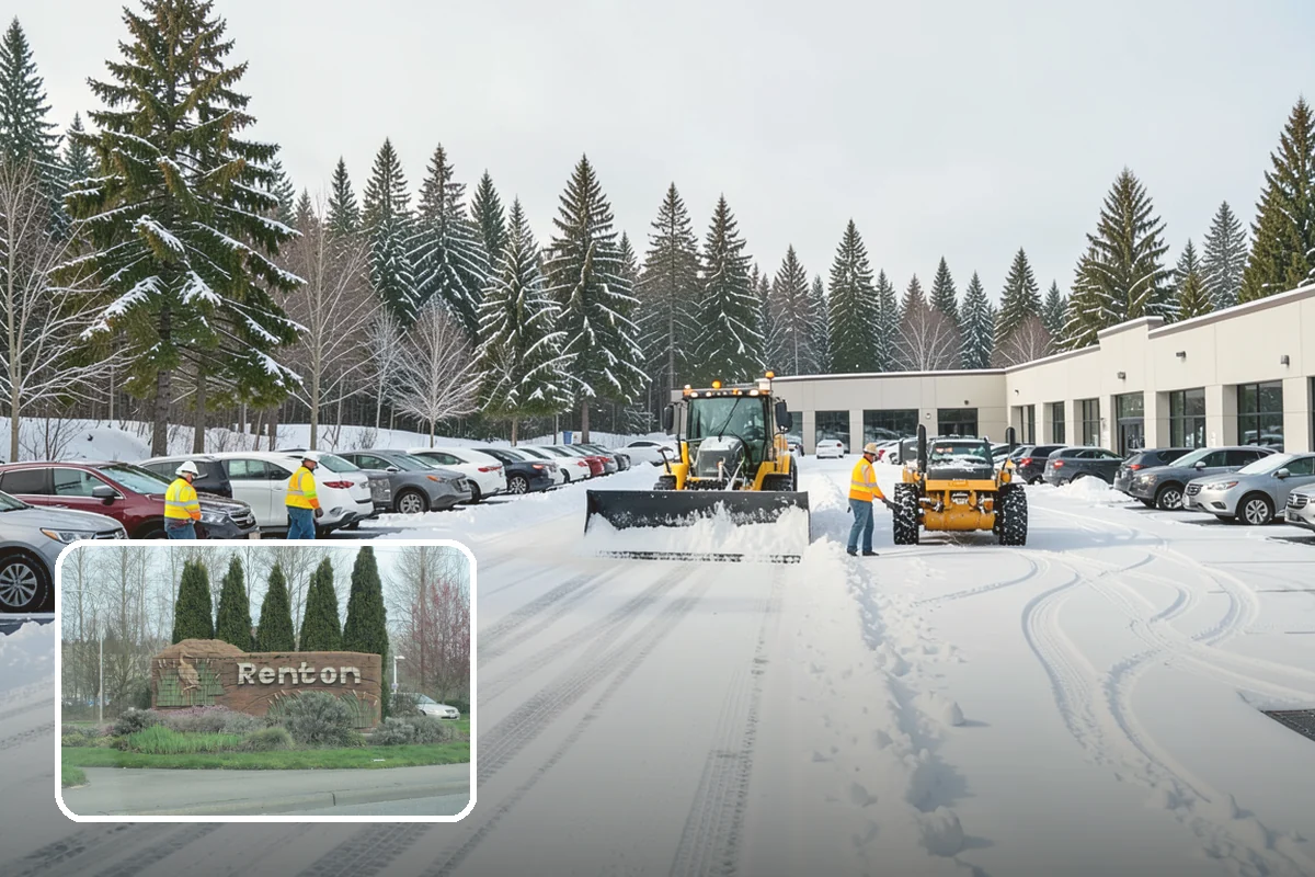Residential Parking Lot Snow Removal in Renton, King County, WA - Residents keep access to their vehicles during rare but disruptive lowland storms