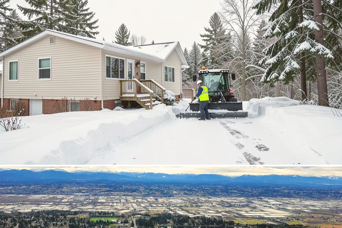 Residential Parking Lot Snow Removal in SeaTac, King County, WA - Western Washington lowland snow clusters between late November and February, with elevated risk during La Nina winters.
