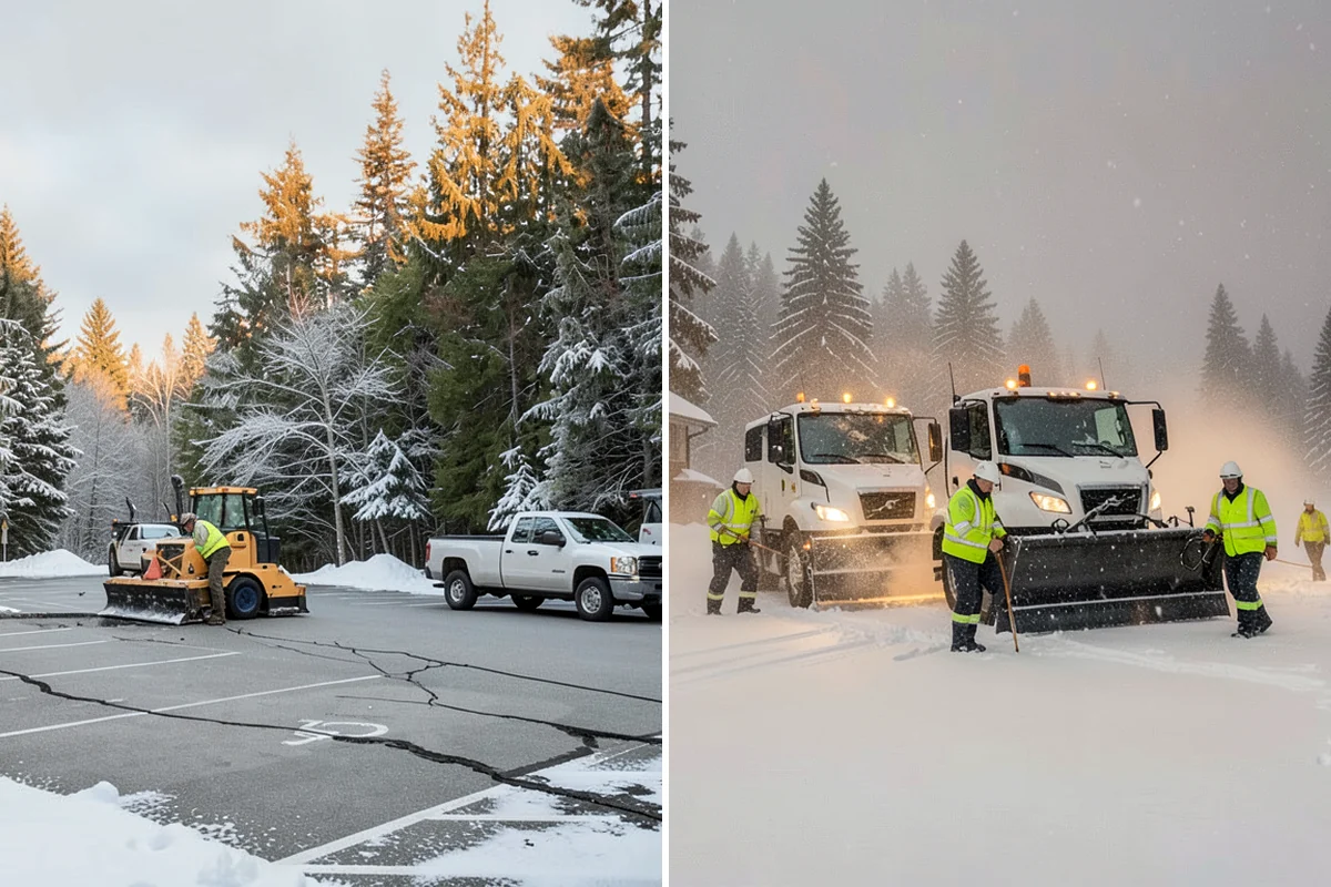 Residential Parking Lot Snow Removal in Sedro-Woolley, Skagit County, WA - Walk the lot to map stall layout, drainage, and where cars stay parked