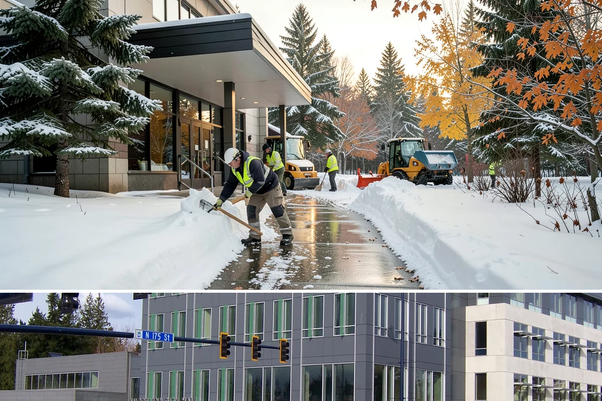 Residential Parking Lot Snow Removal in Shoreline, King County, WA - Western Washington lowland snow clusters between late November and February, with elevated risk during La Nina winters.