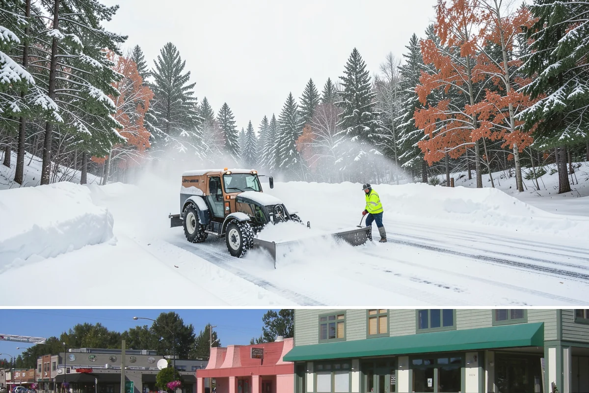 Residential Parking Lot Snow Removal in Snoqualmie, King County, WA - Western Washington lowland snow clusters between late November and February, with elevated risk during La Nina winters.