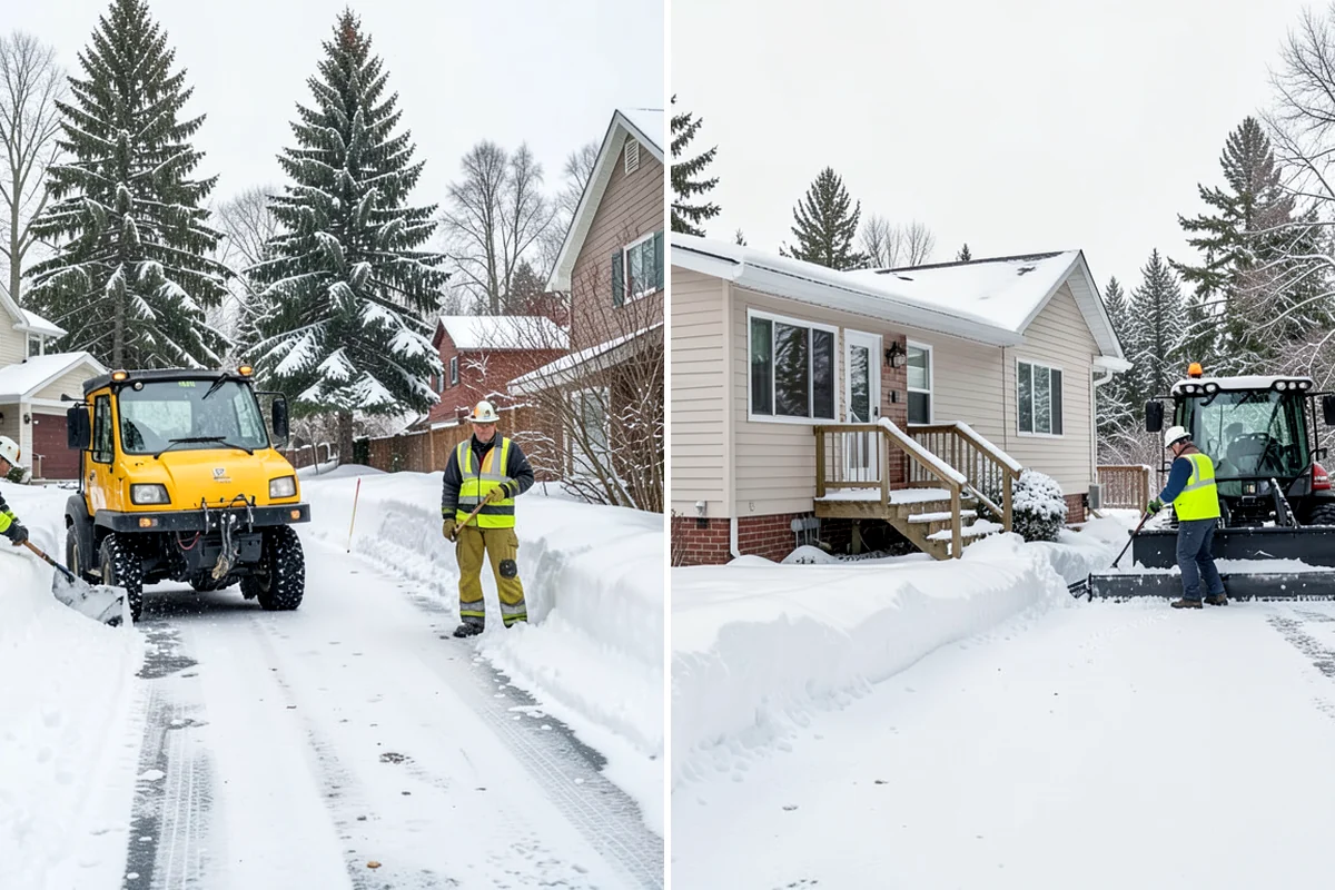 Residential Sidewalk Clearing in Arlington, Snohomish County, WA - Walk your frontage and note shaded ice-prone sections and trip edges