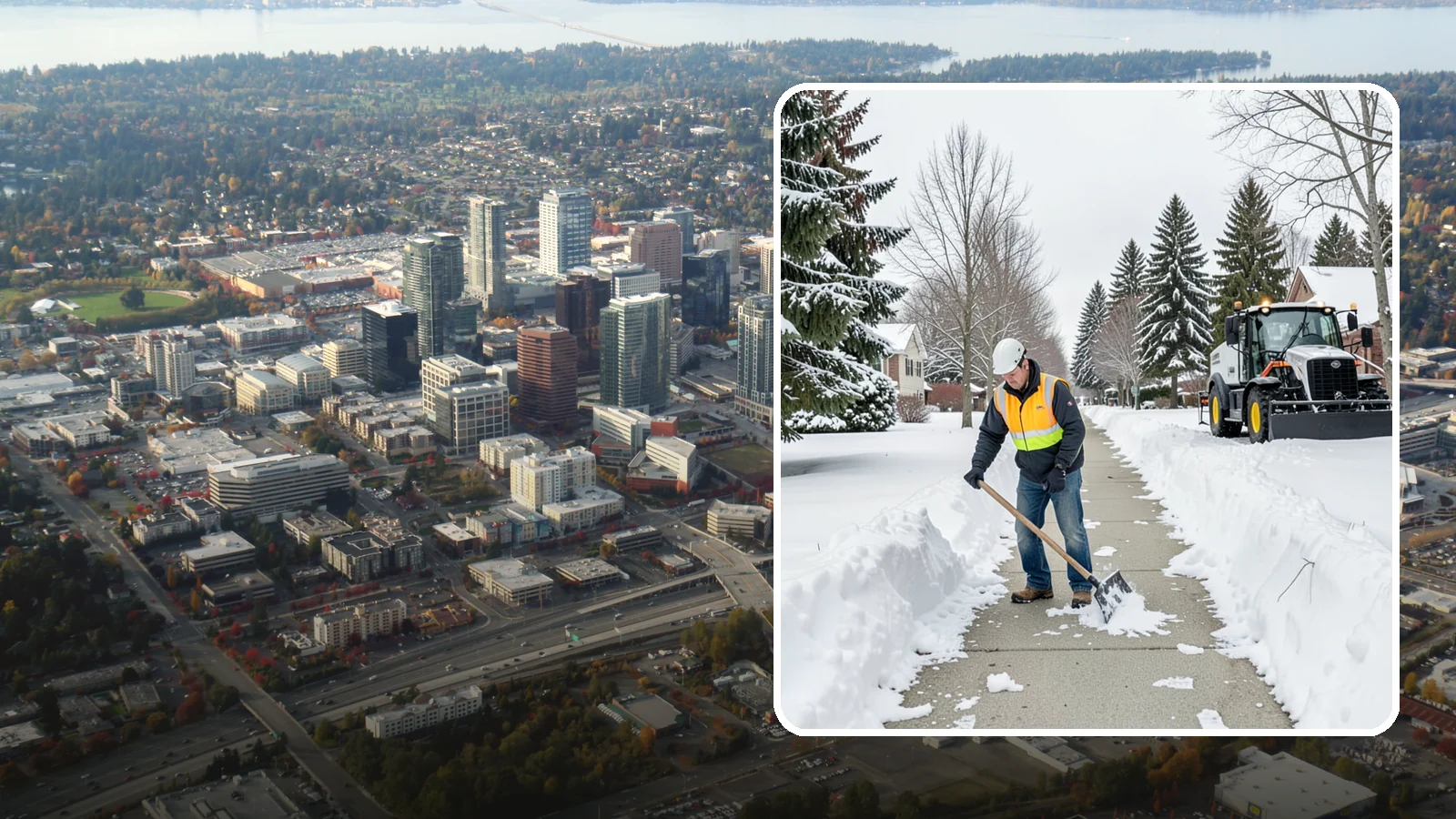 Residential Sidewalk Clearing in Bellevue, King County, WA - A homeowner-focused service that shovels and treats the public sidewalk and front walk of Western Washington houses so your...