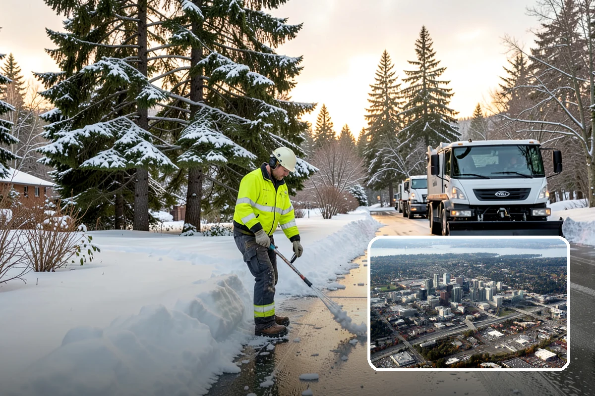 Residential Sidewalk Clearing in Bellevue, King County, WA - Meets your municipal sidewalk-maintenance obligation without you lifting a shovel