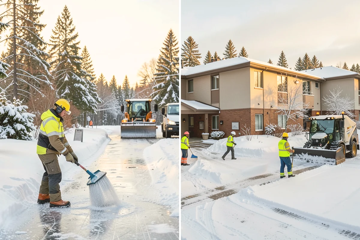 Residential Sidewalk Clearing in Bellevue, King County, WA - Walk your frontage and note shaded ice-prone sections and trip edges