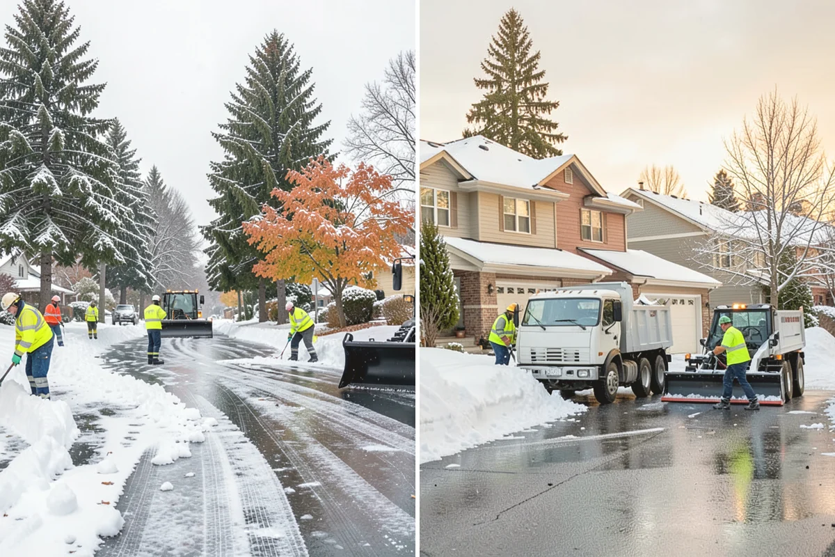 Residential Sidewalk Clearing in Black Diamond, King County, WA - Walk your frontage and note shaded ice-prone sections and trip edges