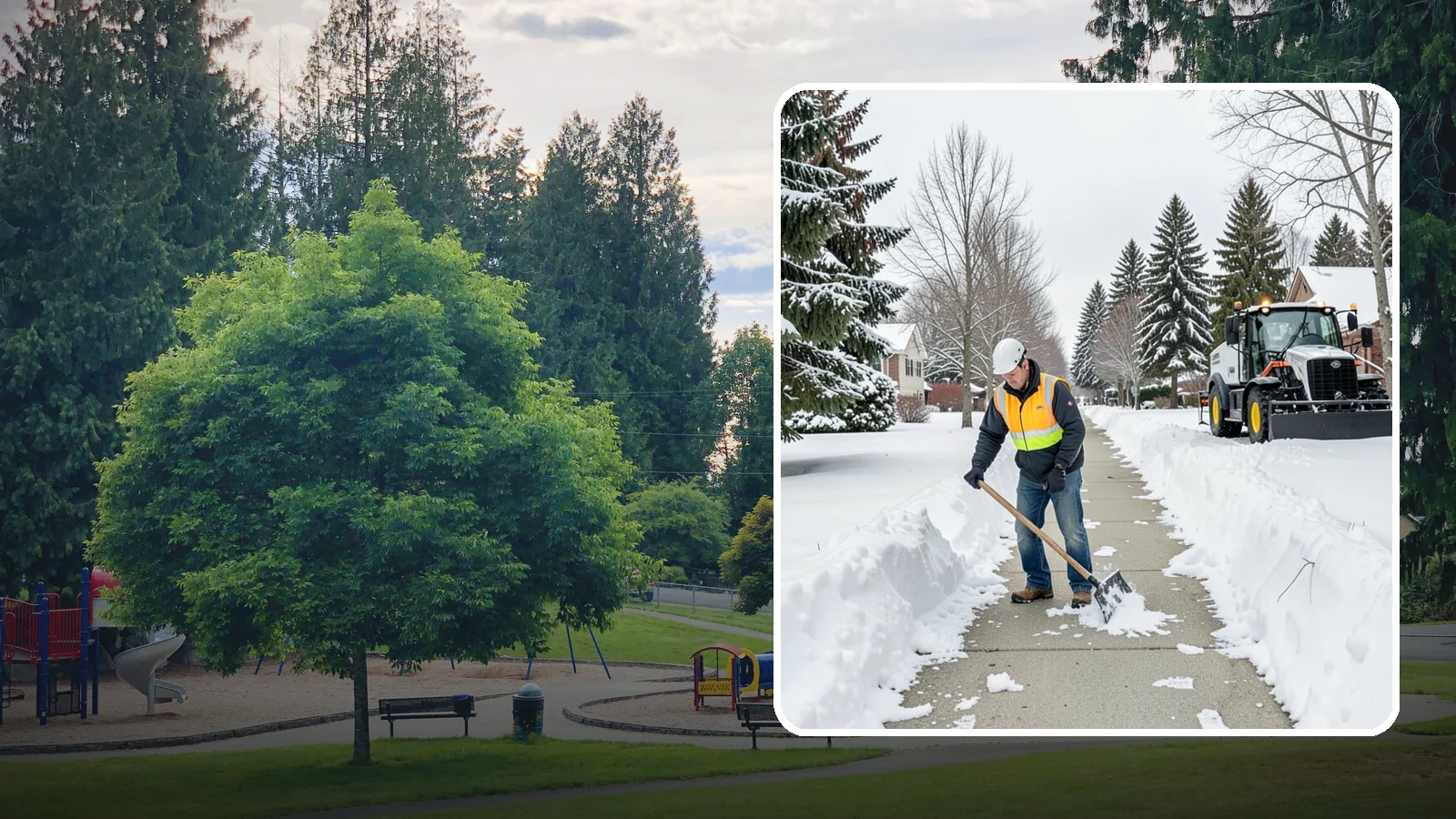 Residential Sidewalk Clearing in Bonney Lake, Pierce County, WA - A homeowner-focused service that shovels and treats the public sidewalk and front walk of Western Washington houses so your...