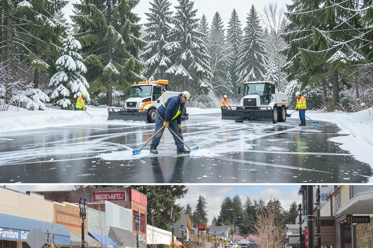 Residential Sidewalk Clearing in Bothell, King County, WA - Western Washington sidewalk events cluster from late November through February, with the highest risk during overnight freezing...
