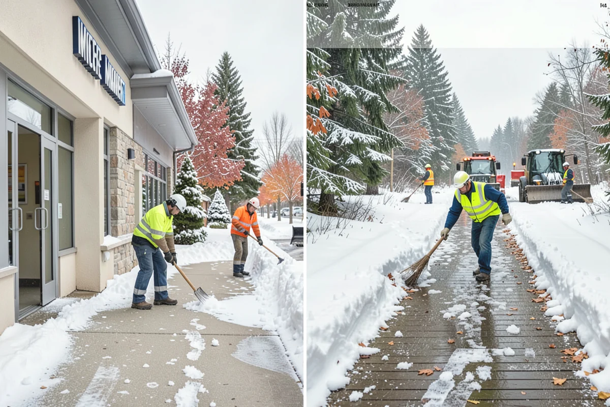 Residential Sidewalk Clearing in Burlington, Skagit County, WA - Walk your frontage and note shaded ice-prone sections and trip edges