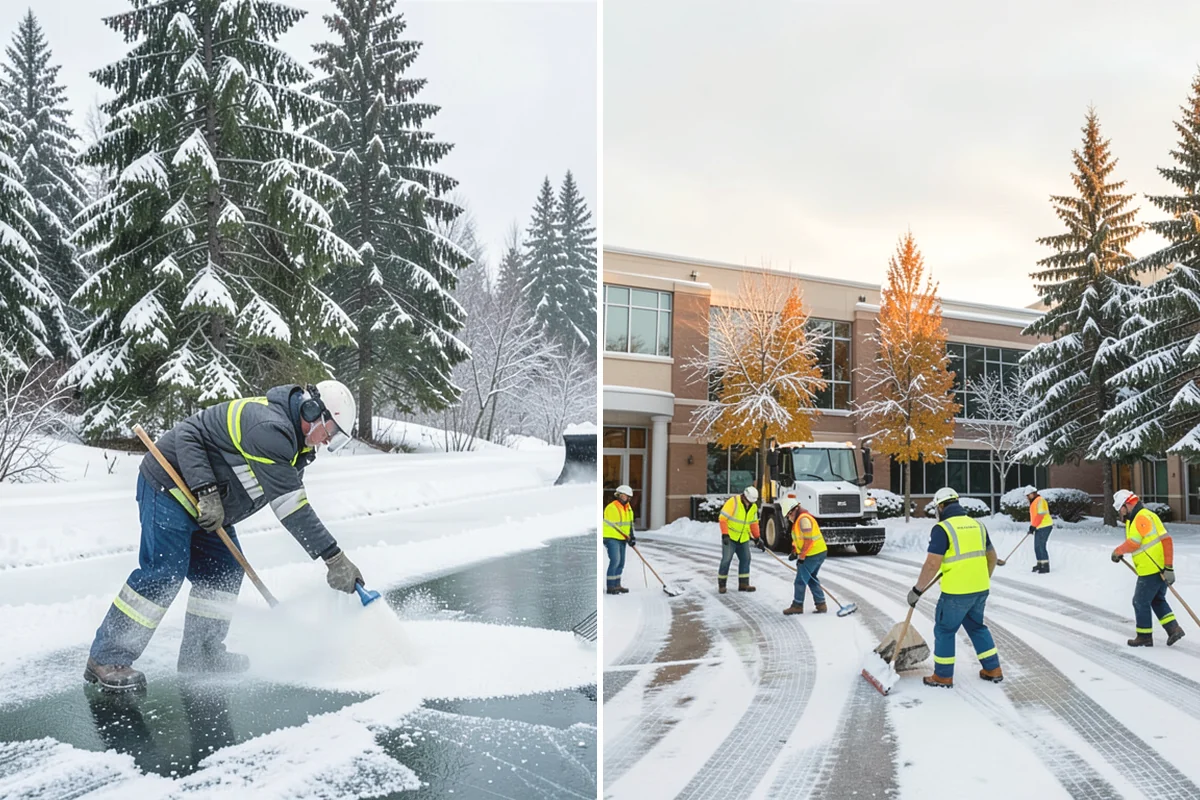 Residential Sidewalk Clearing in Carnation, King County, WA - Walk your frontage and note shaded ice-prone sections and trip edges