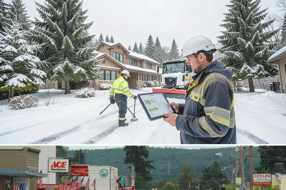 Residential Sidewalk Clearing in Carnation, King County, WA - Western Washington sidewalk events cluster from late November through February, with the highest risk during overnight freezing...