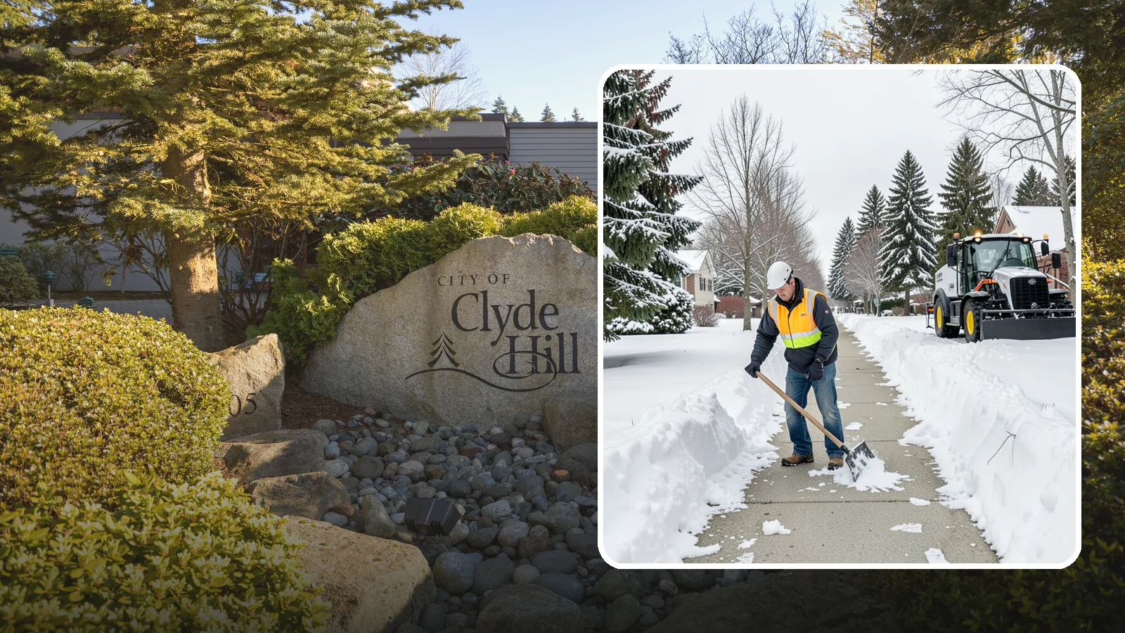 Residential Sidewalk Clearing in Clyde Hill, King County, WA - A homeowner-focused service that shovels and treats the public sidewalk and front walk of Western Washington houses so your...