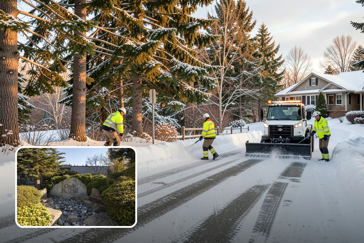 Residential Sidewalk Clearing in Clyde Hill, King County, WA - Meets your municipal sidewalk-maintenance obligation without you lifting a shovel