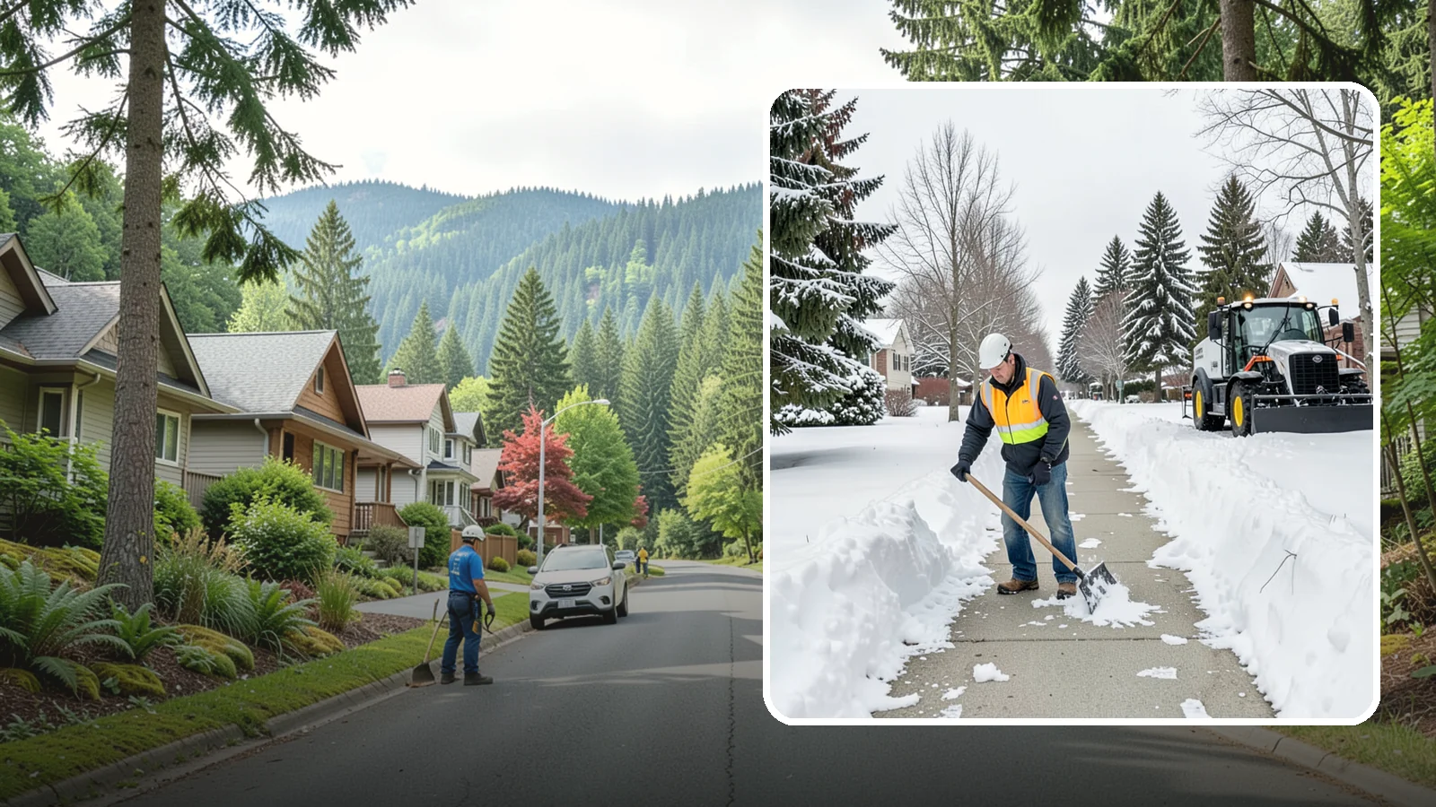 Residential Sidewalk Clearing in Darrington, Snohomish County, WA - A homeowner-focused service that shovels and treats the public sidewalk and front walk of Western Washington houses so your...