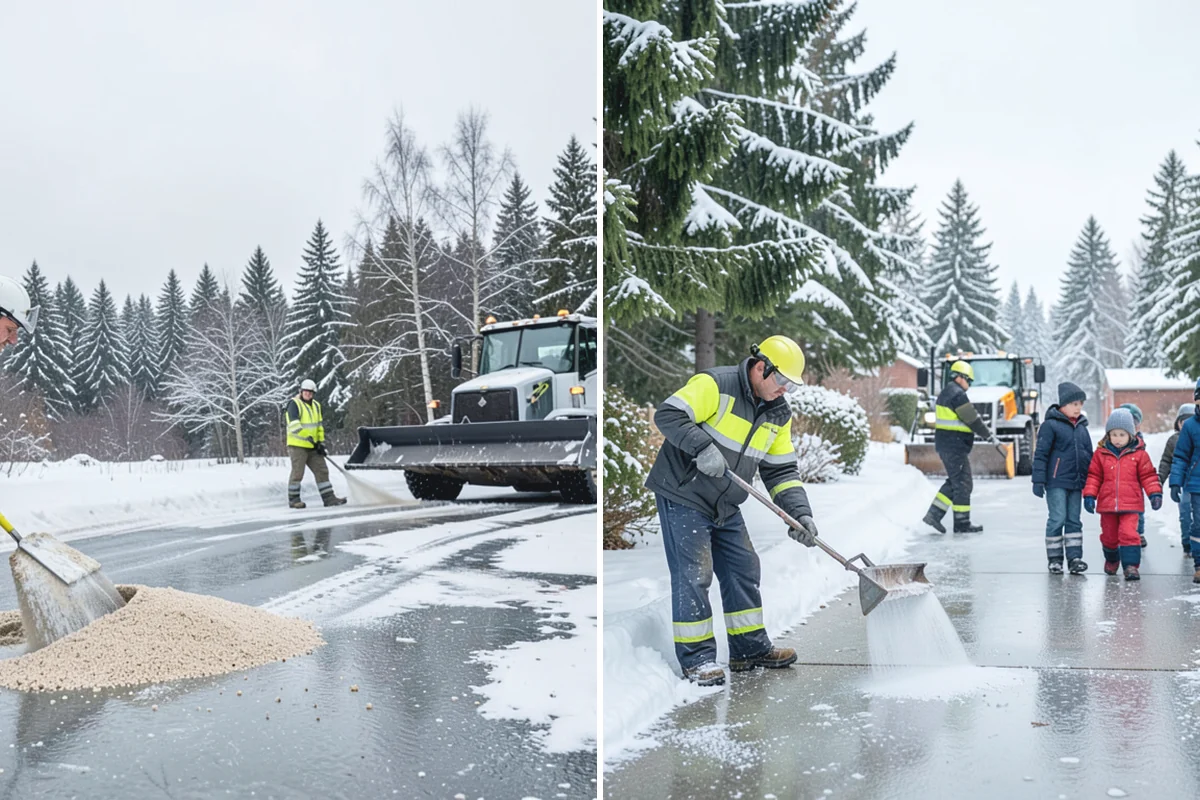 Residential Sidewalk Clearing in Darrington, Snohomish County, WA - Walk your frontage and note shaded ice-prone sections and trip edges