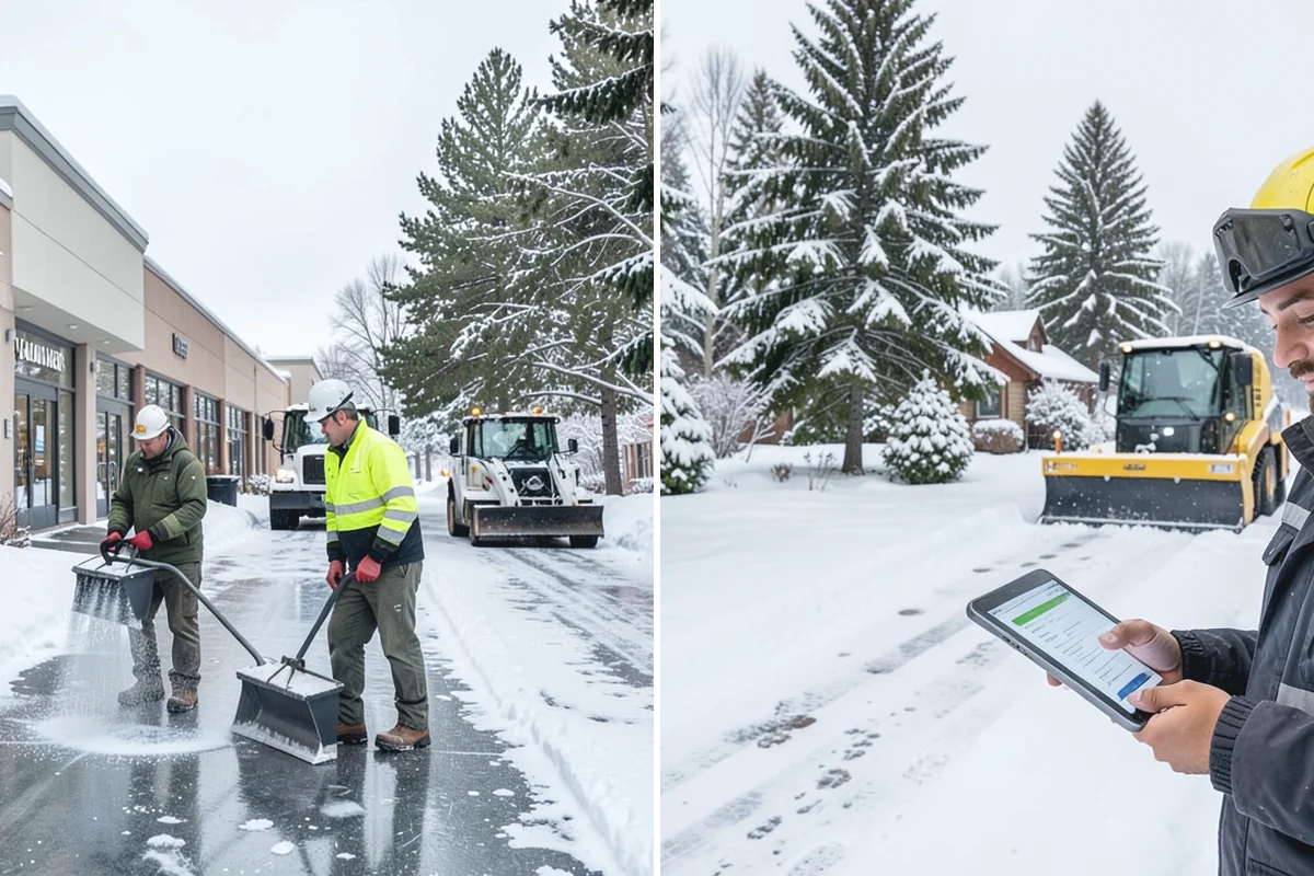 Residential Sidewalk Clearing in Des Moines, King County, WA - Walk your frontage and note shaded ice-prone sections and trip edges