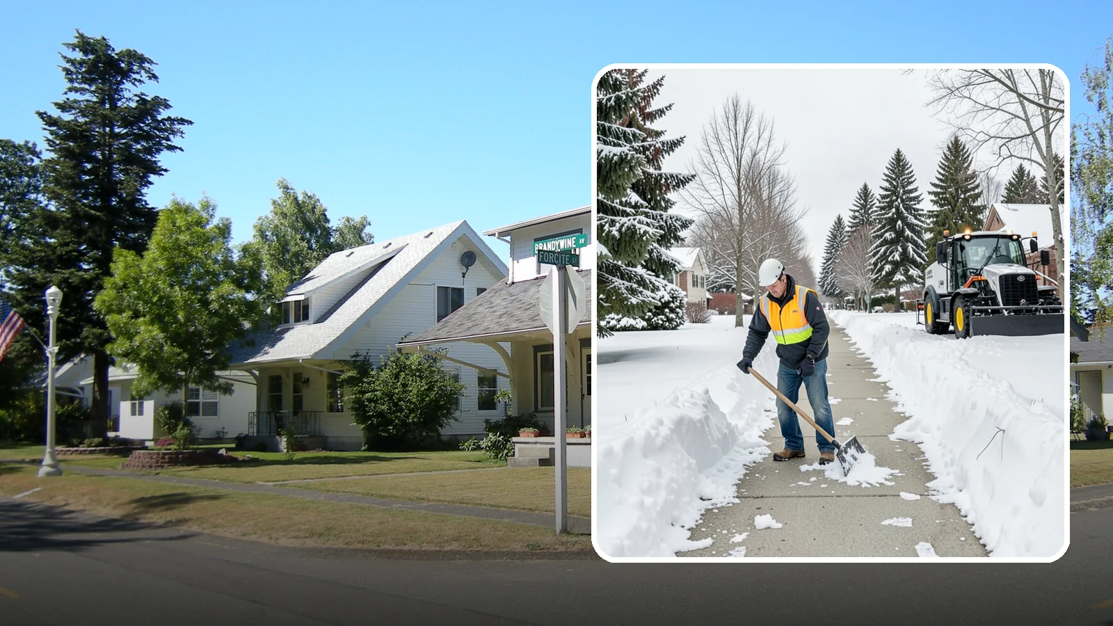 Residential Sidewalk Clearing in DuPont, Pierce County, WA - A homeowner-focused service that shovels and treats the public sidewalk and front walk of Western Washington houses so your...