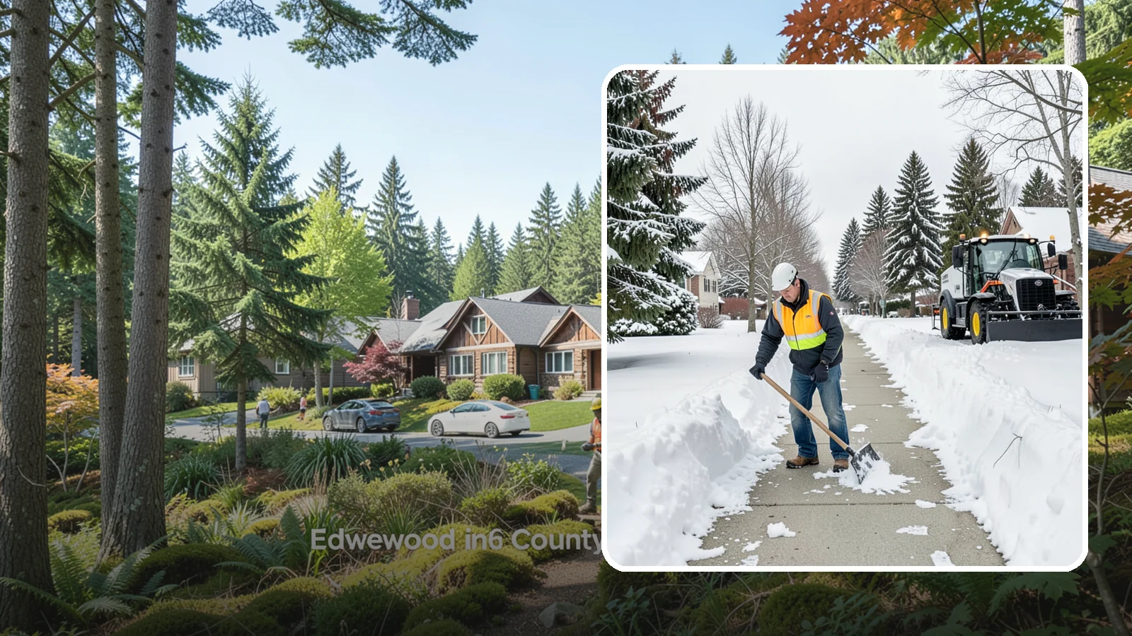 Residential Sidewalk Clearing in Edgewood, Pierce County, WA - A homeowner-focused service that shovels and treats the public sidewalk and front walk of Western Washington houses so your...