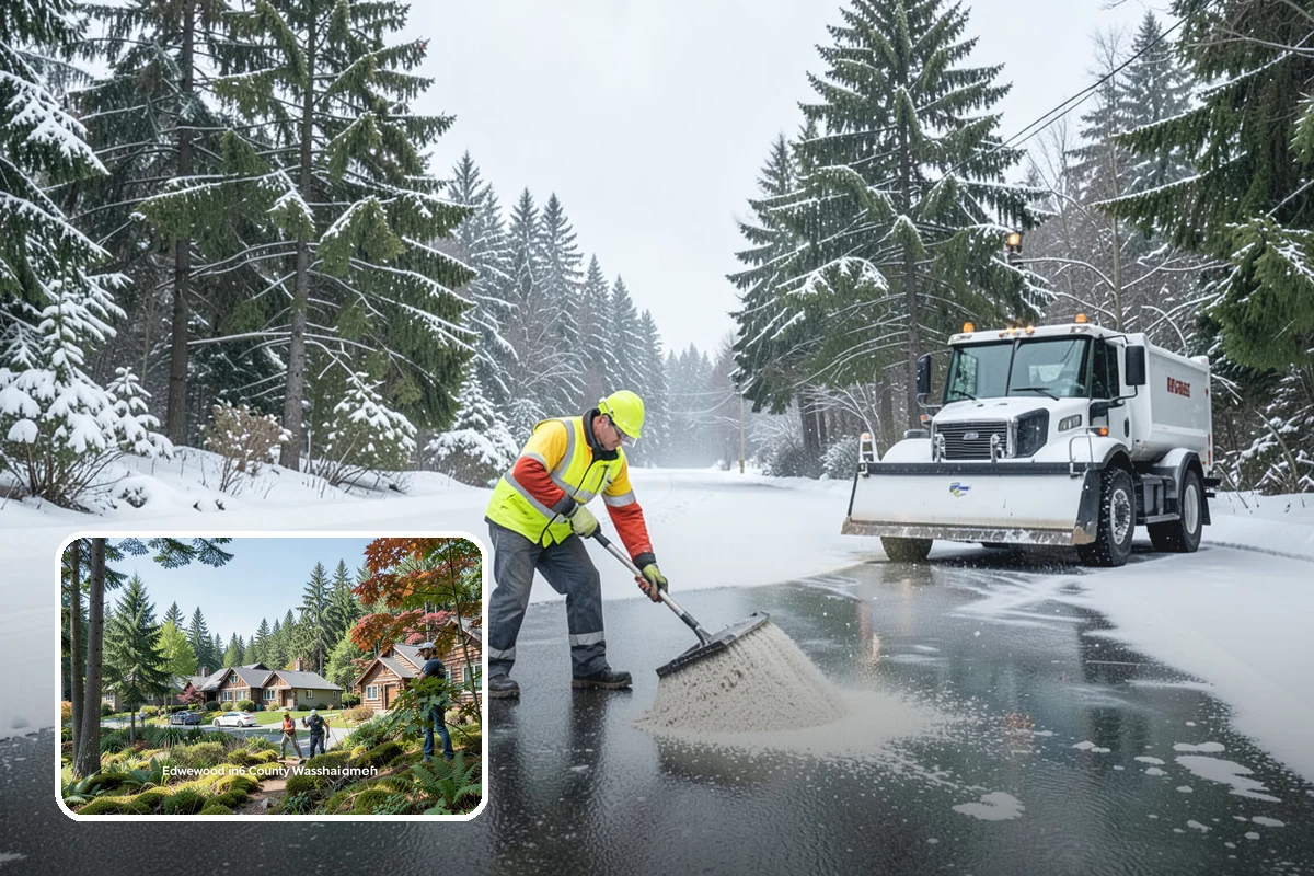 Residential Sidewalk Clearing in Edgewood, Pierce County, WA - Meets your municipal sidewalk-maintenance obligation without you lifting a shovel