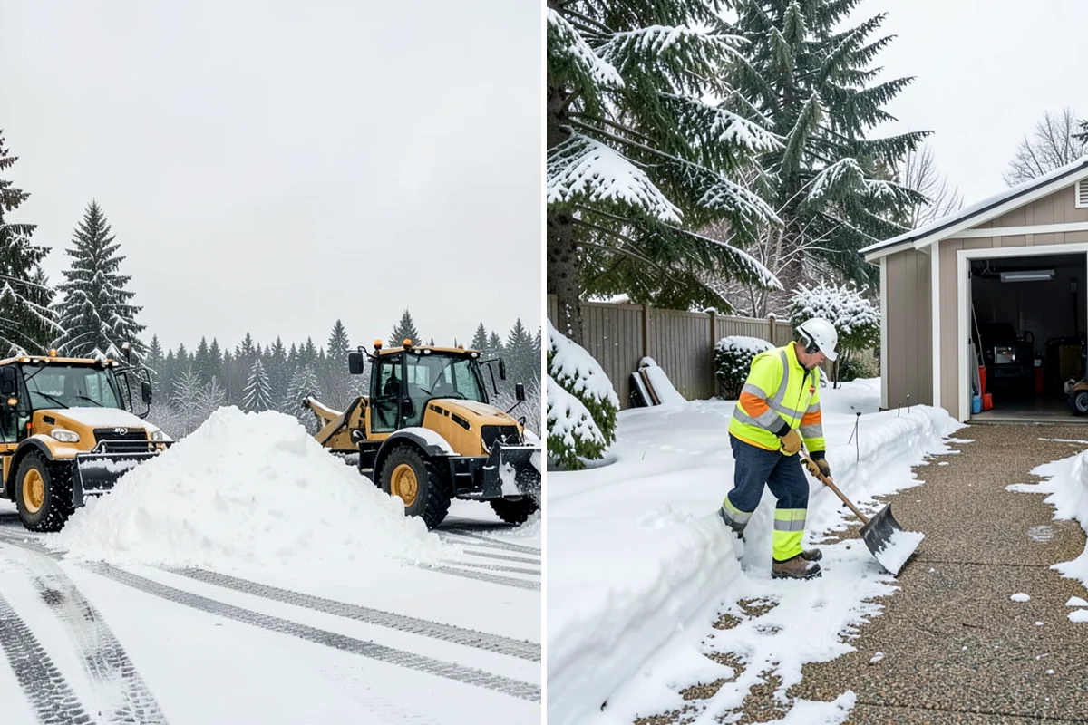 Residential Sidewalk Clearing in Enumclaw, King County, WA - Walk your frontage and note shaded ice-prone sections and trip edges