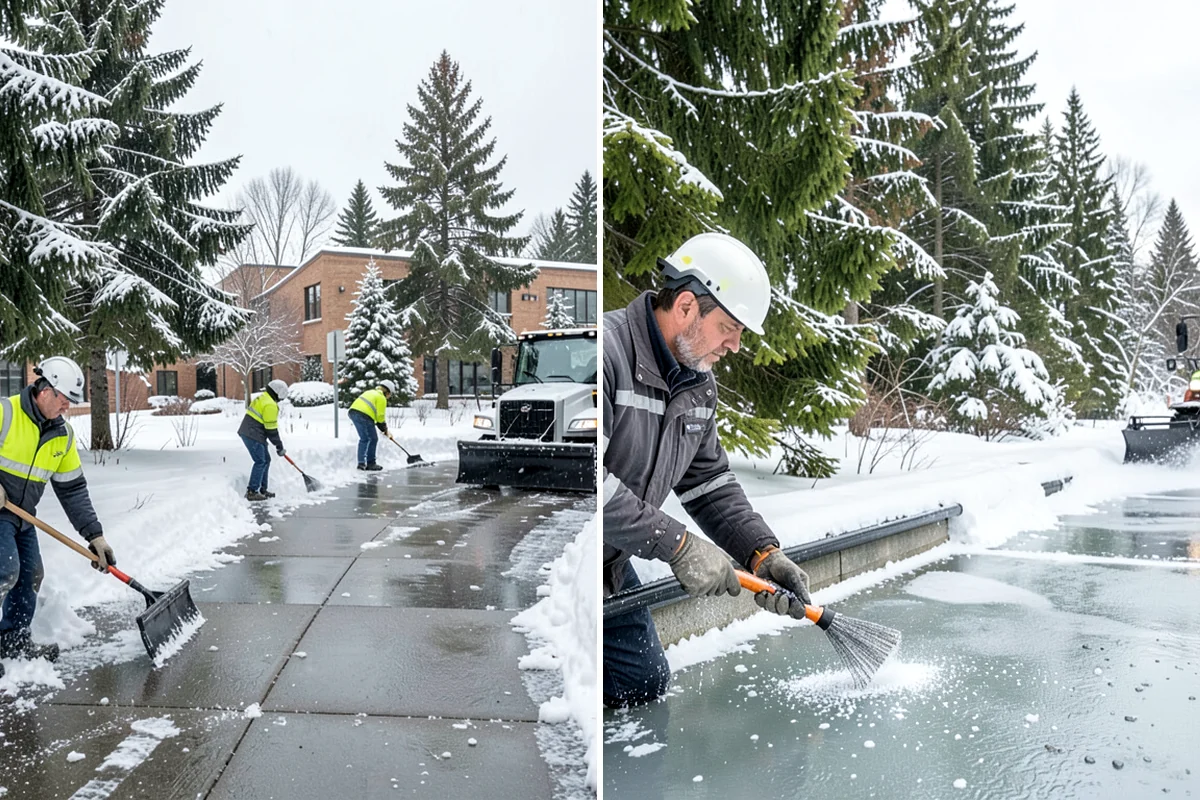 Residential Sidewalk Clearing in Everett, Snohomish County, WA - Walk your frontage and note shaded ice-prone sections and trip edges