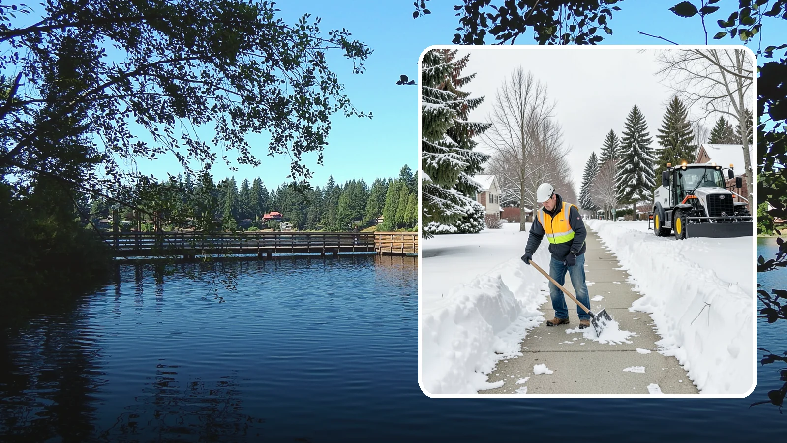 Residential Sidewalk Clearing in Federal Way, King County, WA - A homeowner-focused service that shovels and treats the public sidewalk and front walk of Western Washington houses so your...